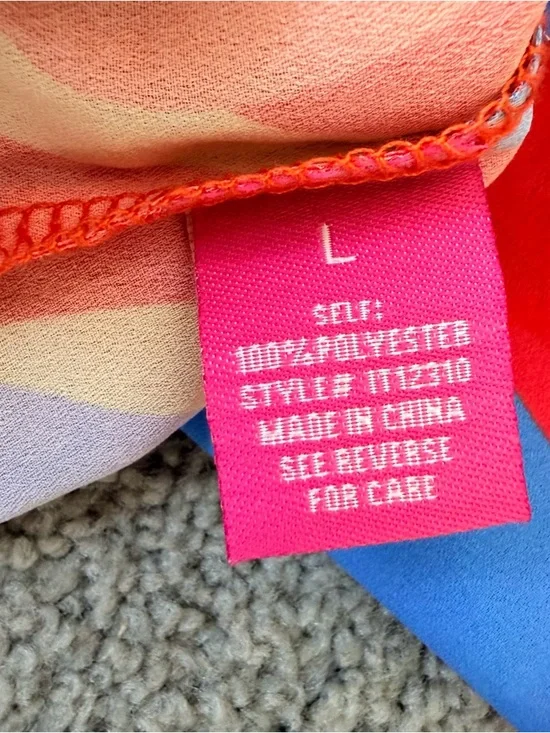 Flying Tomato Abstract Watercolor Butterfly Sleeve Blouse Top L - Picture 3 of 9